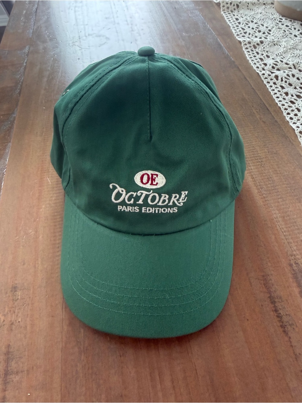 Octobre Paris Editions Green Baseball Cap